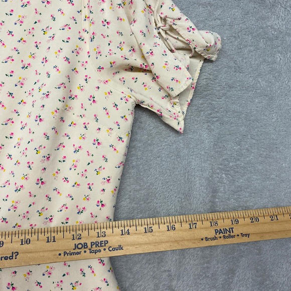 Madewell Floral Dress Womens 0 Short Sleeve Tie Detail Cottagecore - Picture 6 of 10